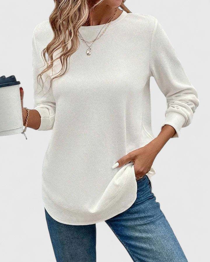 Nadyalyn | Elegantes Langarmshirt mit Rundhalsausschnitt