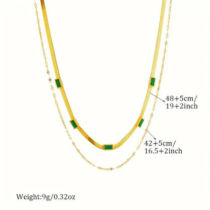Collar retro de doble capa Sorella Gem | Dorado