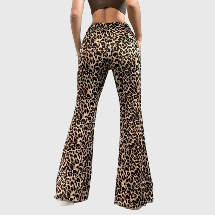 Leopard bootcut-bukser