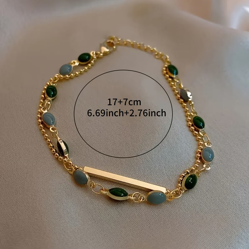 Pulsera doble Olivia Moss | Dorado