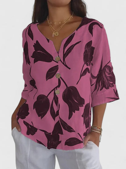 Laura | Komfortabel V-hals Bluse
