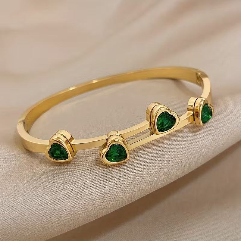 Verde-Herzen-Armband | Gold