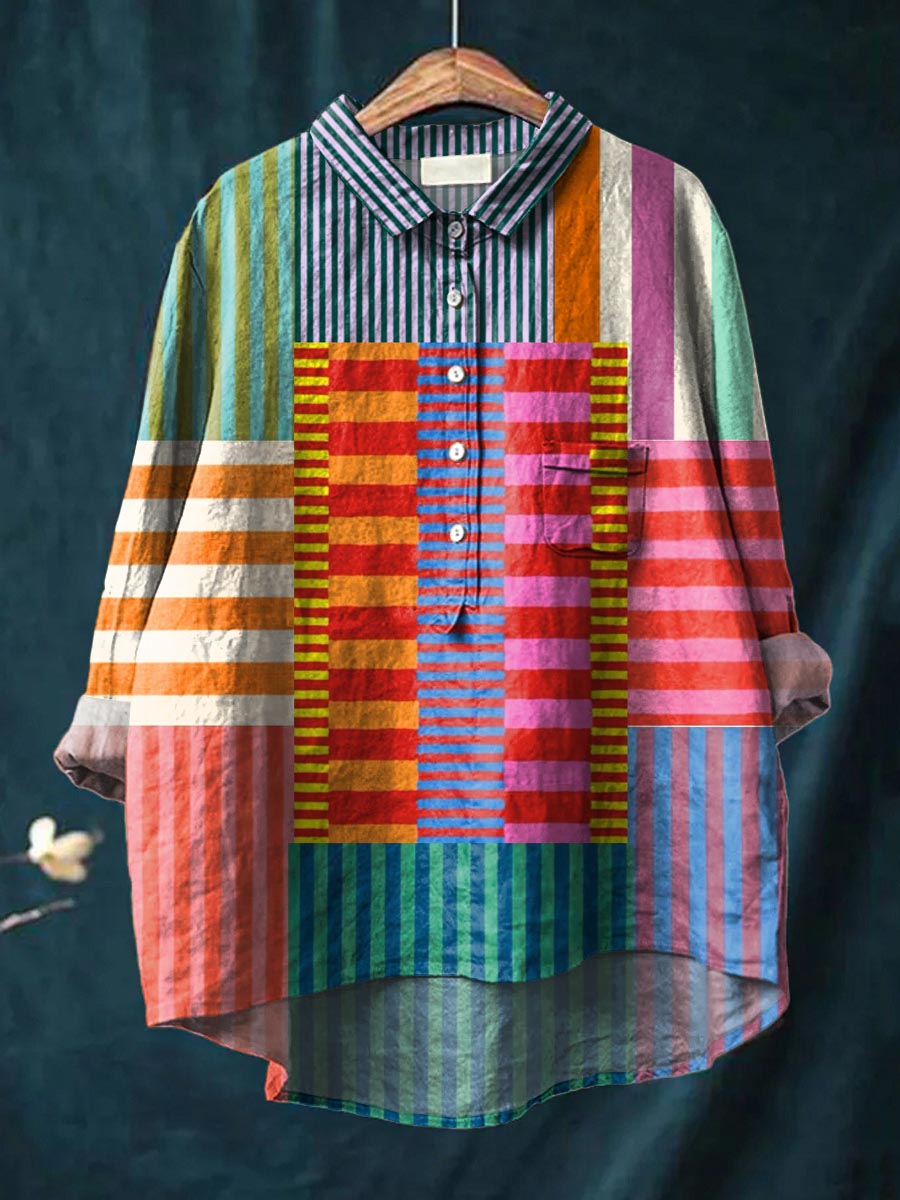 Isla | Camisa listrada com blocos de cores