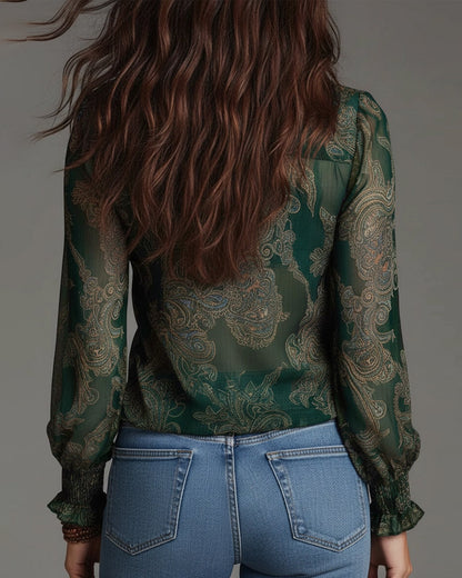 Norina | Soft-Touch V-Neck Ruffle Blouse