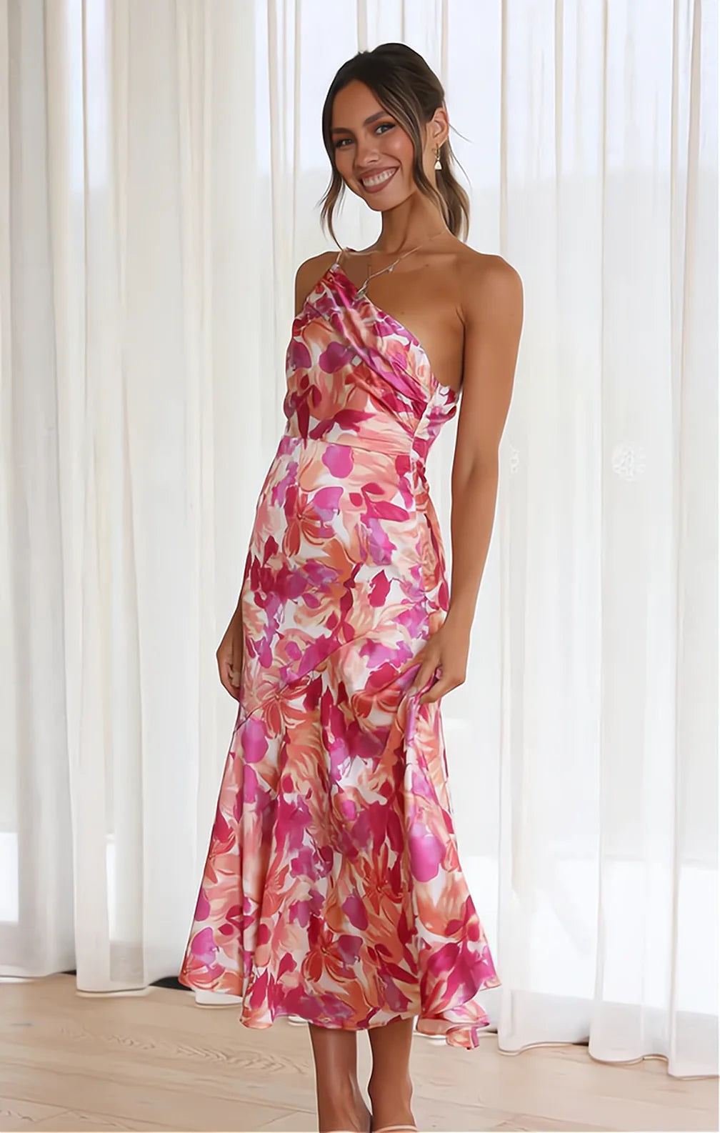 VIOLETA | VESTIDO DE SATÉN FLORAL