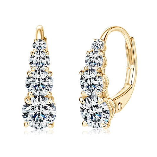 Elorianne | Pendientes con Cuatro Piedras Oro 18k