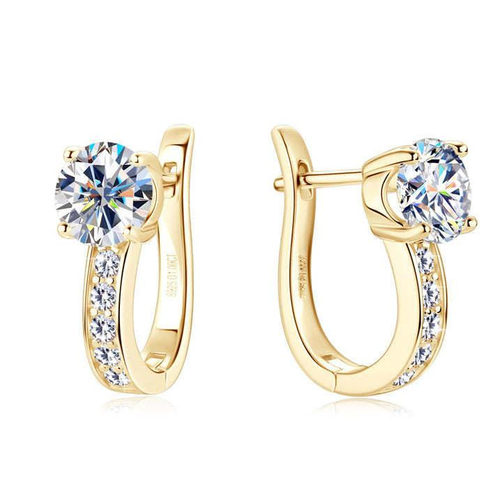 Pendientes Huggie de canal | Dorado