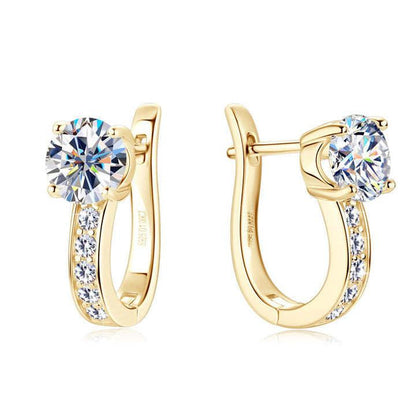 Pendientes Huggie de canal | Dorado