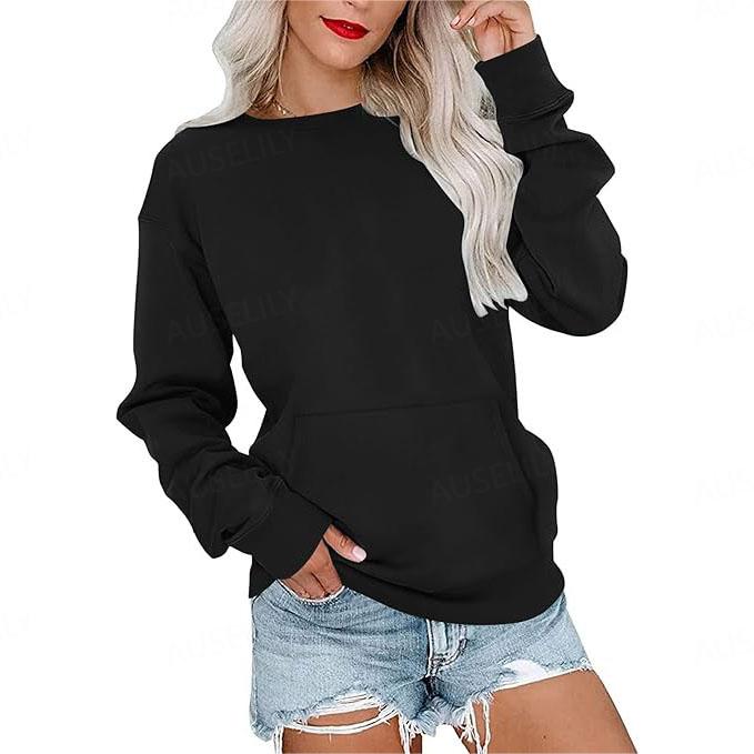 CASEY™ - Moletom Feminino com Gola Careca e Bolso Canguru
