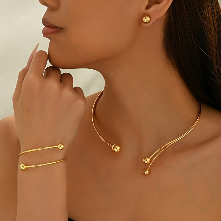 Conjunto de joyería geométrica moderna