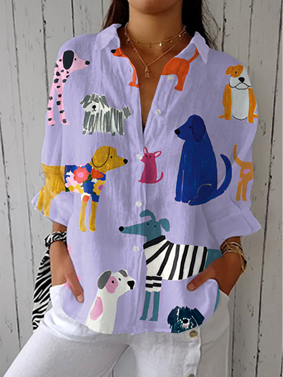 Florence | Verspielte Hunde-Bluse