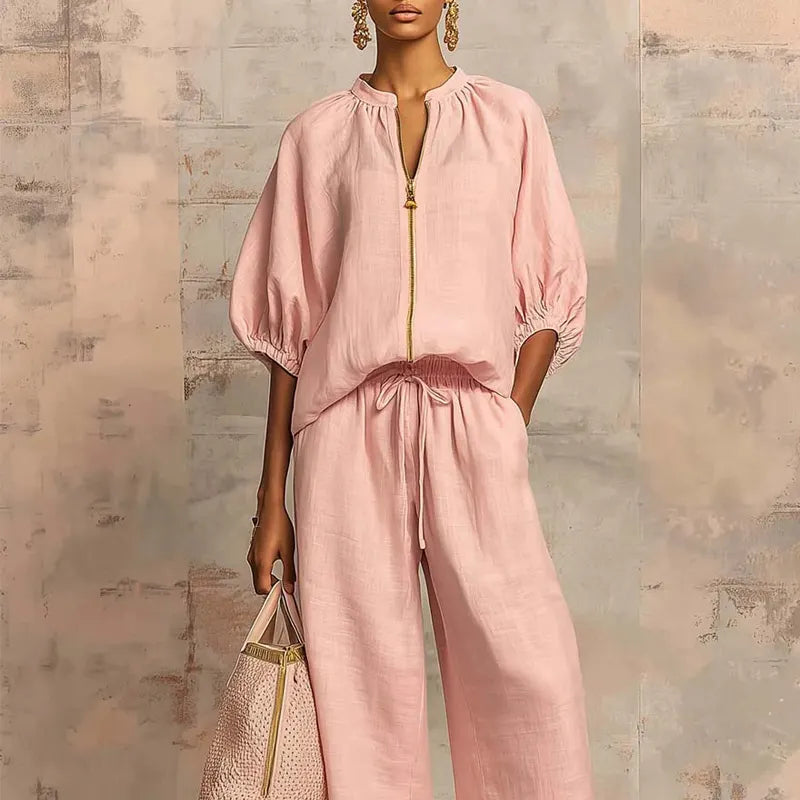 Emelia | Women's Solid Color 2-Piece Tracksuit