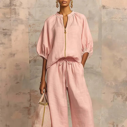 Emelia | Women's Solid Color 2-Piece Tracksuit