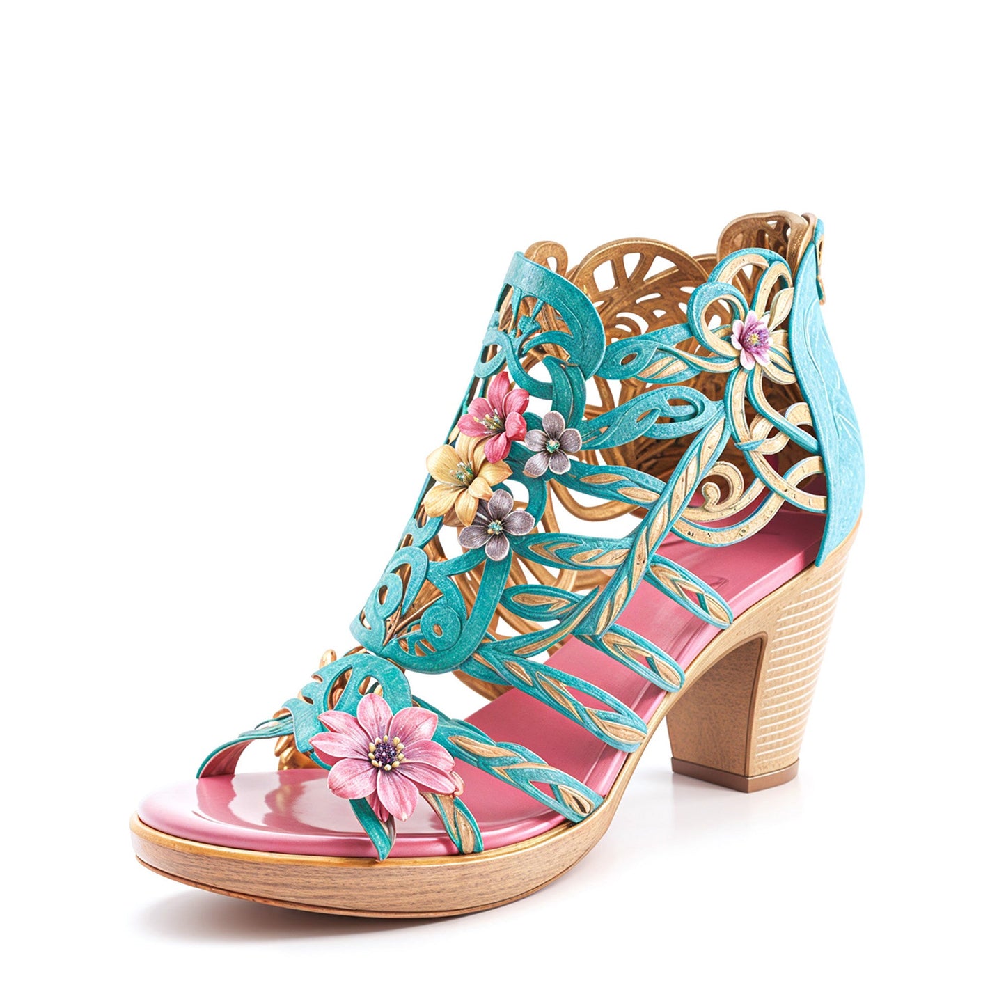 Blooming Vine Romantic Cutout Sandals