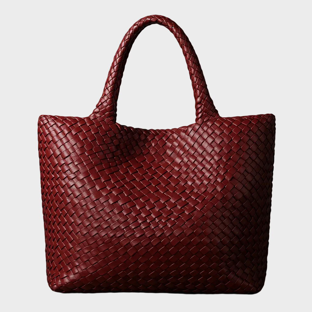 Bolso de cuero tejido a mano Lana