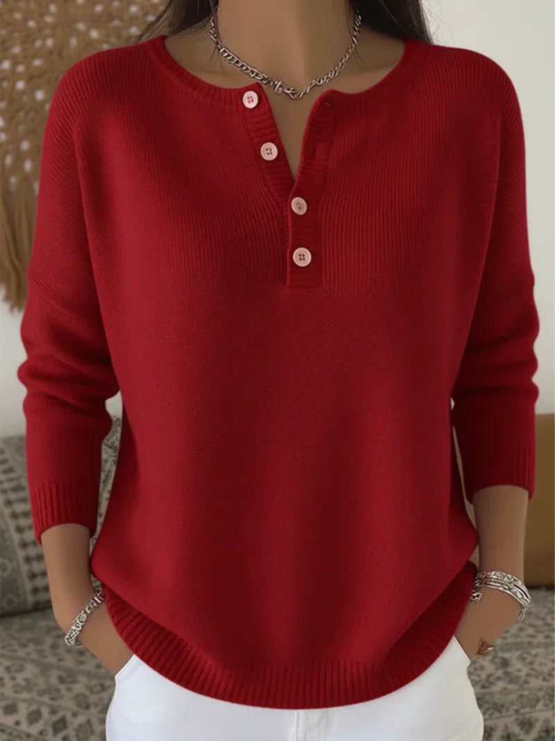 Mira | Strickpullover mit Knopfleiste