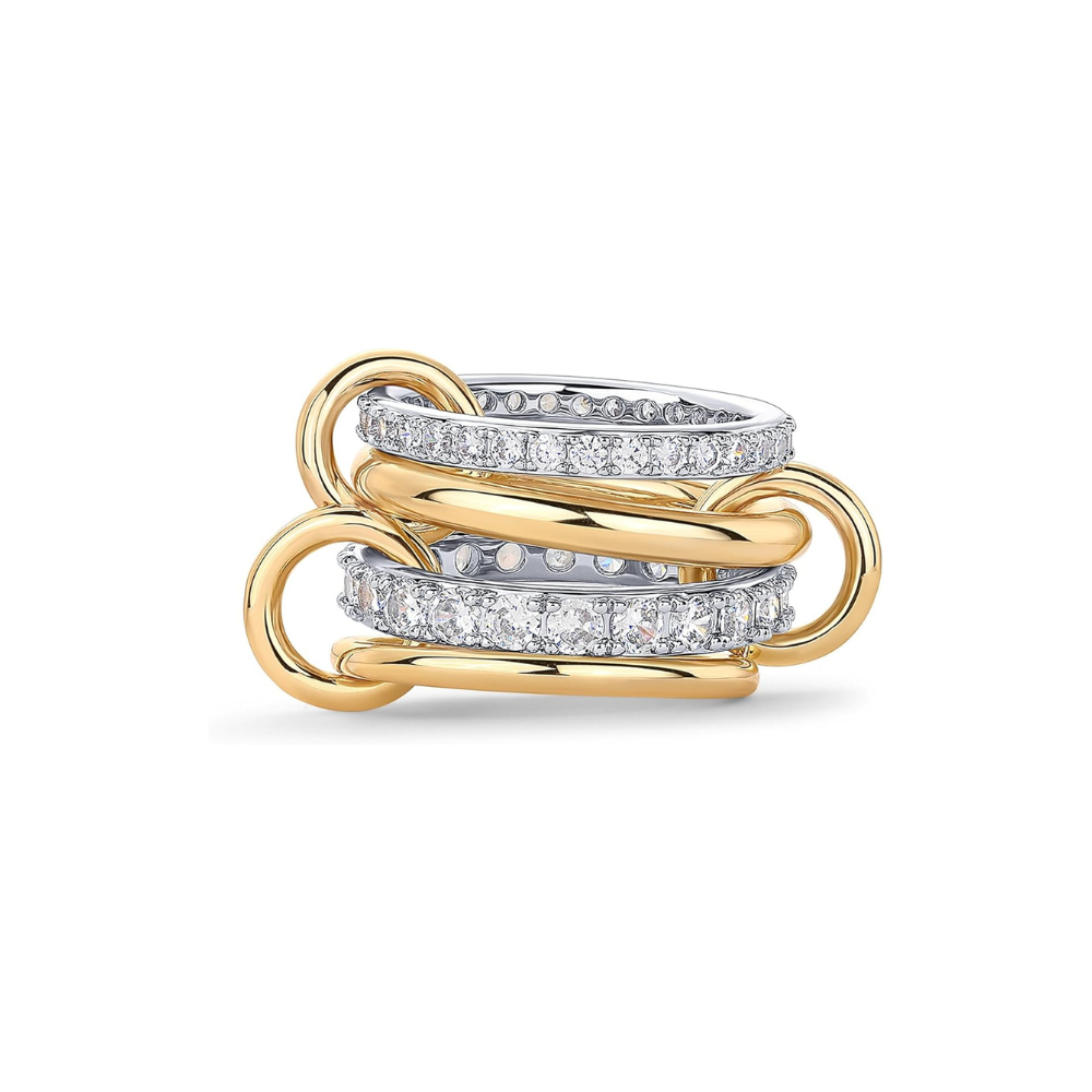 Anillos apilables entrelazados | Oro