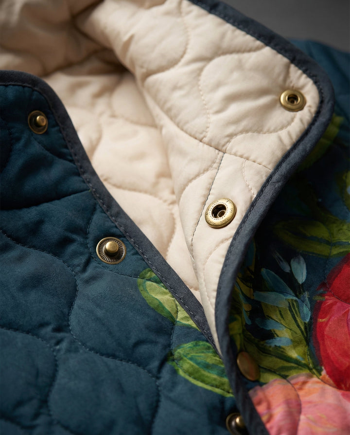 Amaya | Jaqueta Matelassê com Estampa Floral Vintage