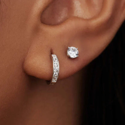 Conjunto de brincos de pedra Dara Brillane | Ouro branco