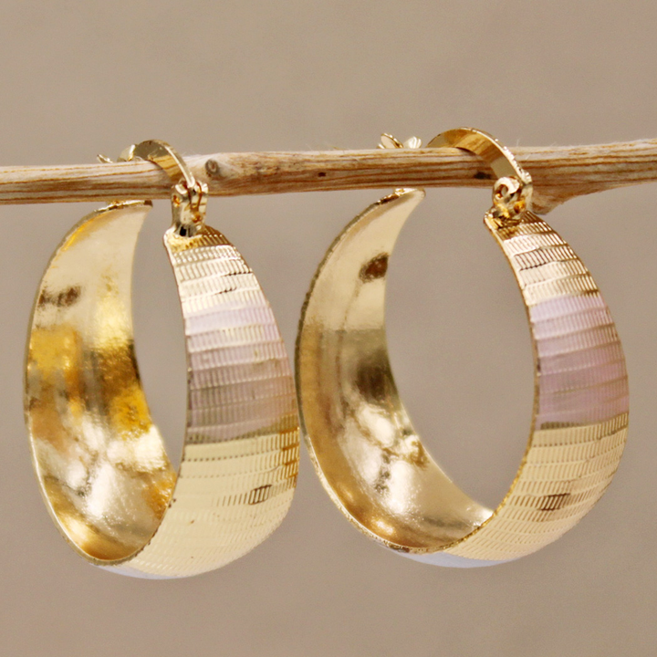 Pendientes de oro pulido LUXE