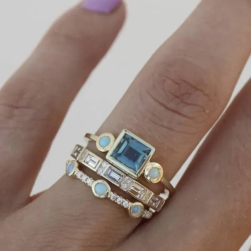 Conjunto de anéis Azure atemporal | Dourado
