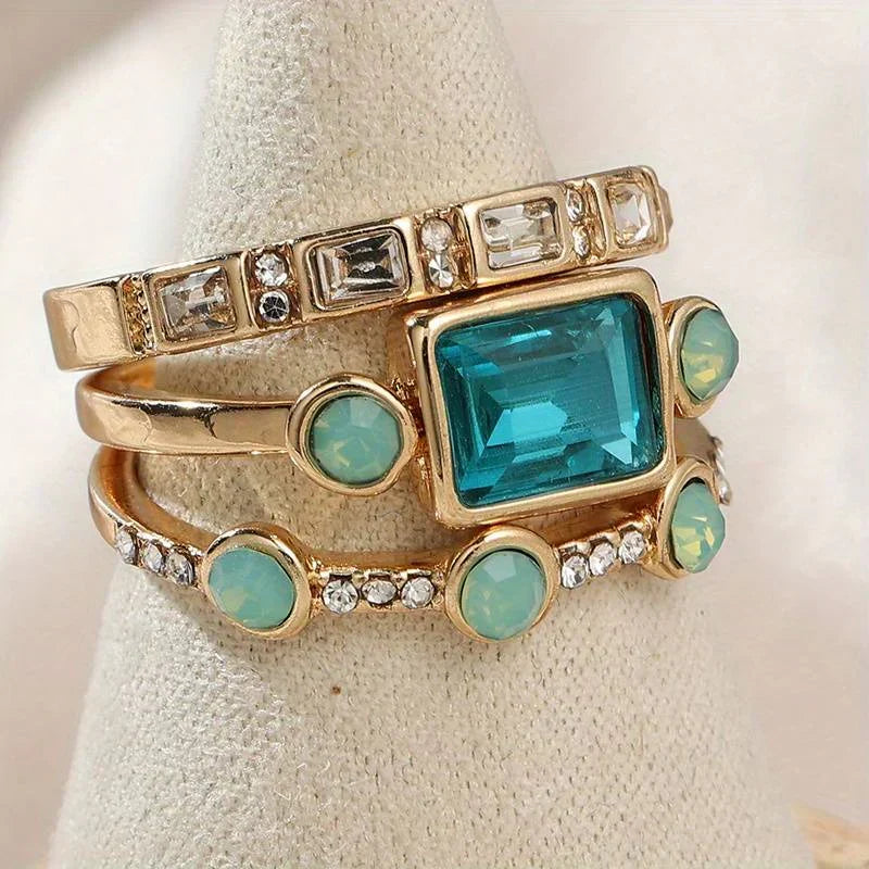 Conjunto de anéis Azure atemporal | Dourado