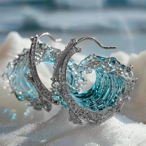 Pendientes Marea Azul