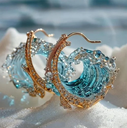 Pendientes Marea Azul