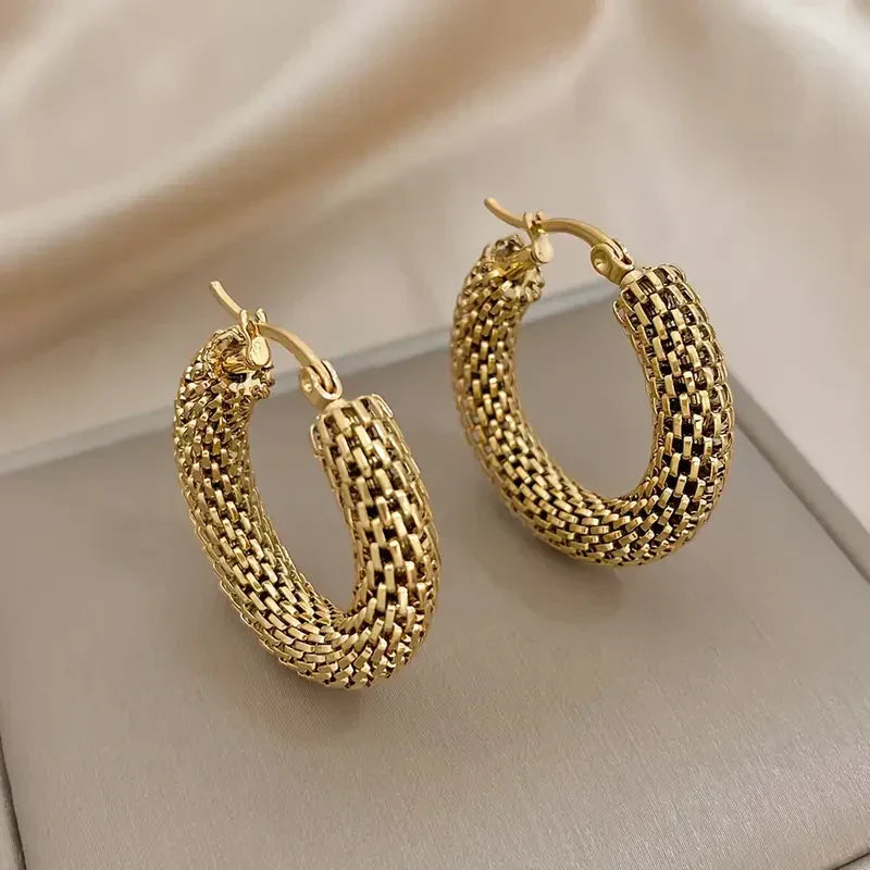 Pendientes de aro Golden Tide | Dorado