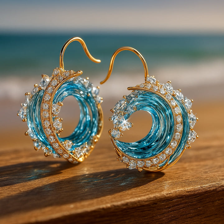 Pendientes Marea Azul