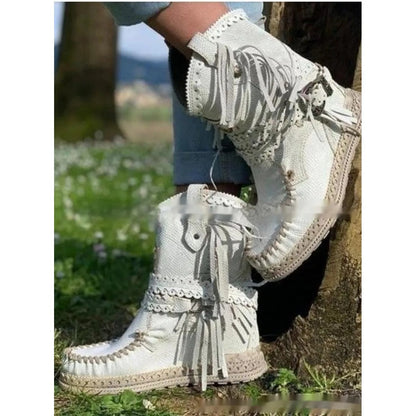 Boho Western Boots with Fringes