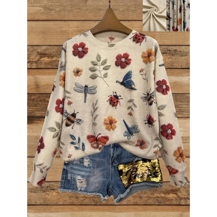 SADIE™ – Camisa Floral Fantasy de Manga Longa