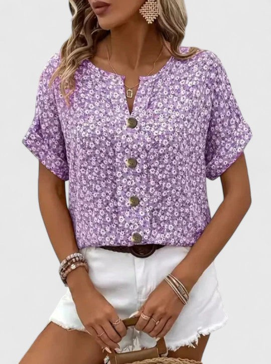 Sabine - Elegant blomsterprintet sommertop