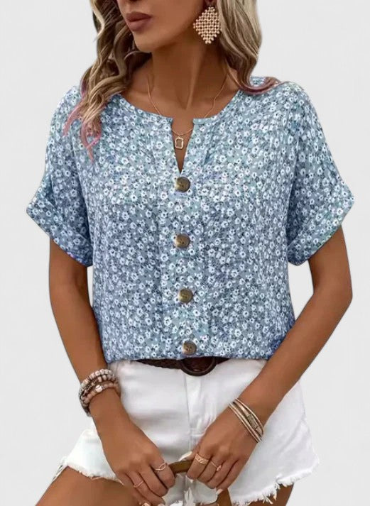 Sabine - Elegant blomsterprintet sommertop