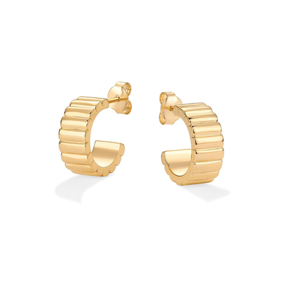 Klassische Rillenohrringe | Gold