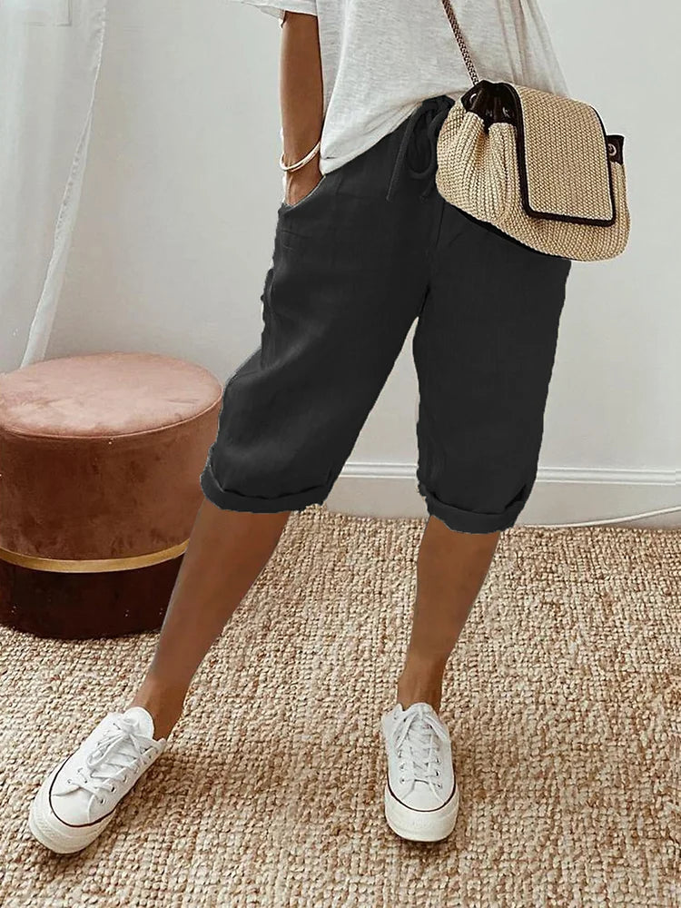 Lui | Pantalones cortos ligeros de algodón y lino