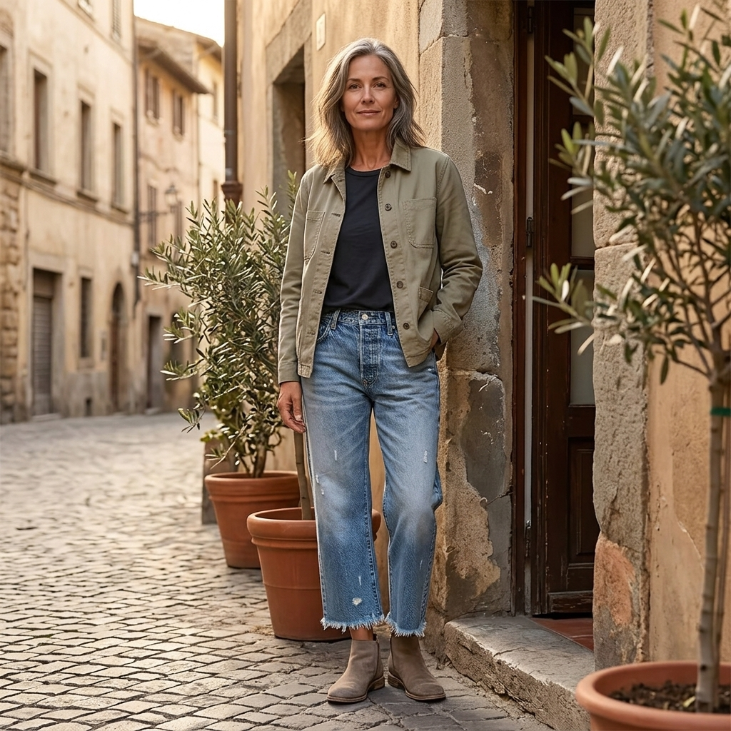 Jimena | Retro Fringed Cropped Straight Leg Jeans