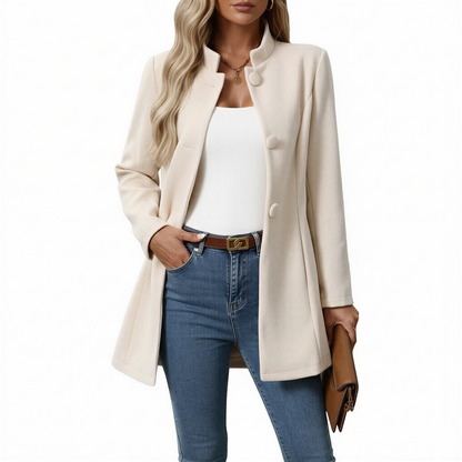 Maisy | Damen-A-Linienmantel mit Knopfleiste