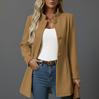 Maisy | Damen-A-Linienmantel mit Knopfleiste