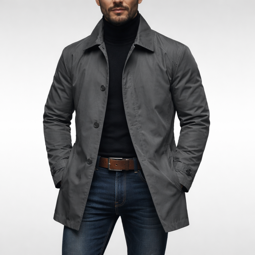 Men’s Mid-Length Button-Front Coat