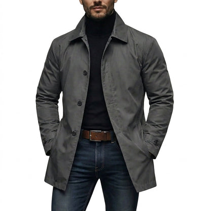 Men’s Mid-Length Button-Front Coat