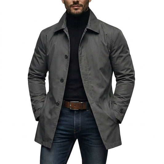 Men’s Mid-Length Button-Front Coat