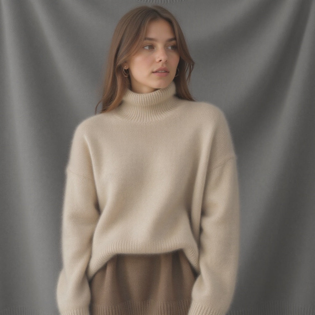 Sydney | Oversized rullekravesweater i kashmir til kvinder