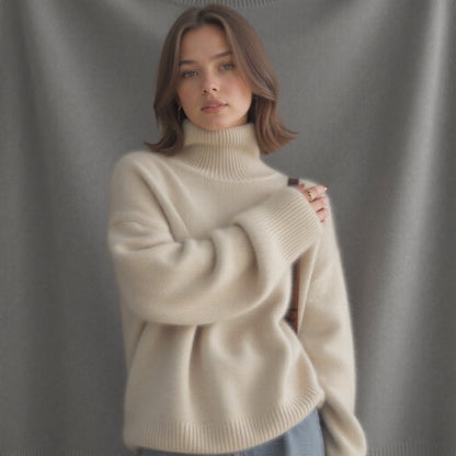 Sydney | Oversized rullekravesweater i kashmir til kvinder