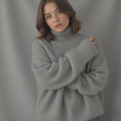 Sydney | Oversized rullekravesweater i kashmir til kvinder