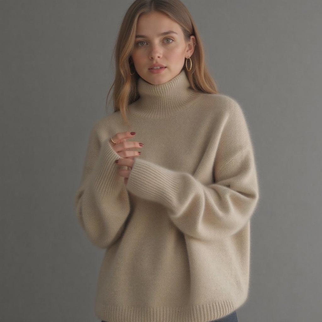 Sydney | Oversized rullekravesweater i kashmir til kvinder