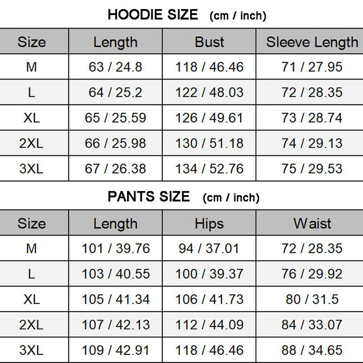 Hooded Casual and Comfortable Sweatshirt Suit (3 Pieces)