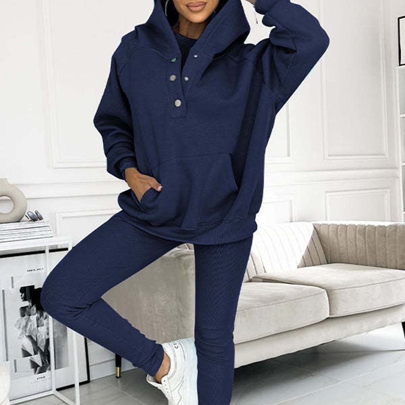 Hooded Casual and Comfortable Sweatshirt Suit (3 Pieces)