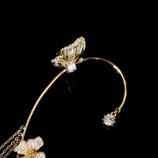 Mariposa - Zirconia Butterfly Drop Earrings