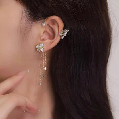 Mariposa - Zirconia Butterfly Drop Earrings